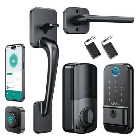 Fingerprint Door Lock, Smart Lock Keyless Entry Door Lock, Smart Deadbolt Lock with Keypad Fobs, Electronic Digital Deadbolt Lock, Automatic Lock Doorknobs, Biometric Locks for Home Apartment