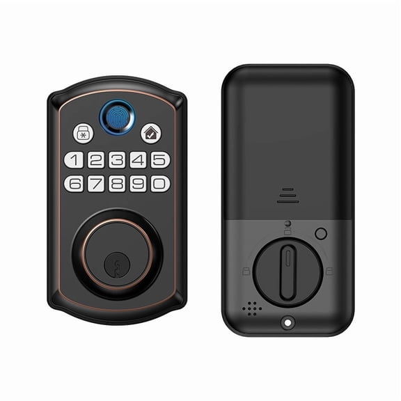 Fingerprint Door Lock, Keyless Entry Door Lock, Electronic Keypad Deadbolt,Auto Lock, Biometric Smart Locks for Front Door, Easy Install, (Black)