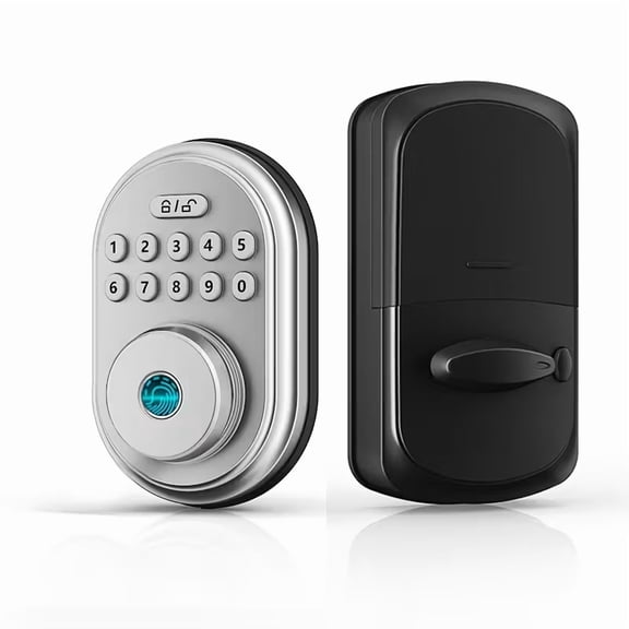 Fingerprint Door Lock, Keyless Entry Door Lock for Front Door, Electronic Keypad Deadbolt, Auto-Lock, Easy Installation, Silver