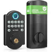 Fingerprint Door Lock, NUTOMO Keyless Entry Door Lock with Keypads, Smart Deadbolt Biometric Digital Electronic Door Lock, Smart Door Lock Front Door, Anti-Peeping Code, Easy Installation Home, Black