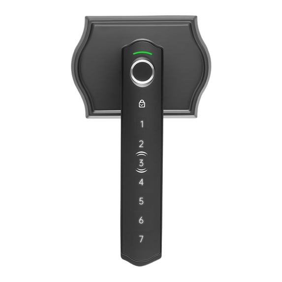 Fingerprint Door Lock Set Electronic Biometric Knob Keyless Entry Door Lock with Handle Auto Locking One Time Code Anti Peeking Password Easy Installation for Home Apartment Matte Black