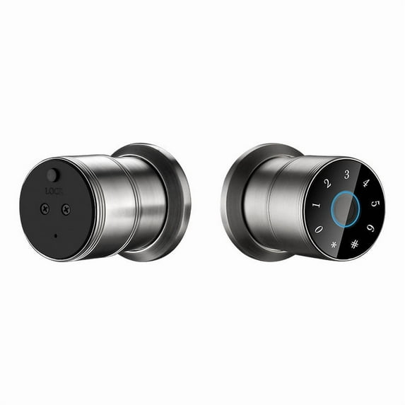 Fingerprint Door Lock, Smart Biometric Door Knob, Keyless keypad Door Lock for Bedroom, Front Door, Home, Office, Apartment-silvery