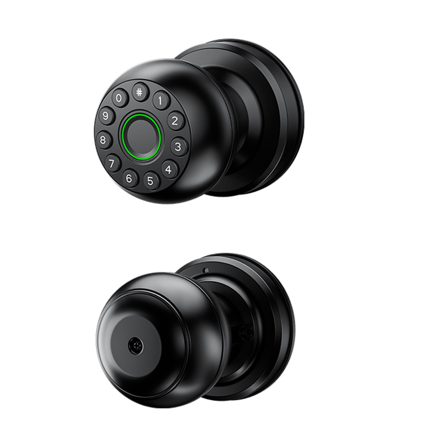Smart Keyless Entry Door Handle With Keypad & Fingerprint Lock – Matte Black, Password Access For Home Or Office