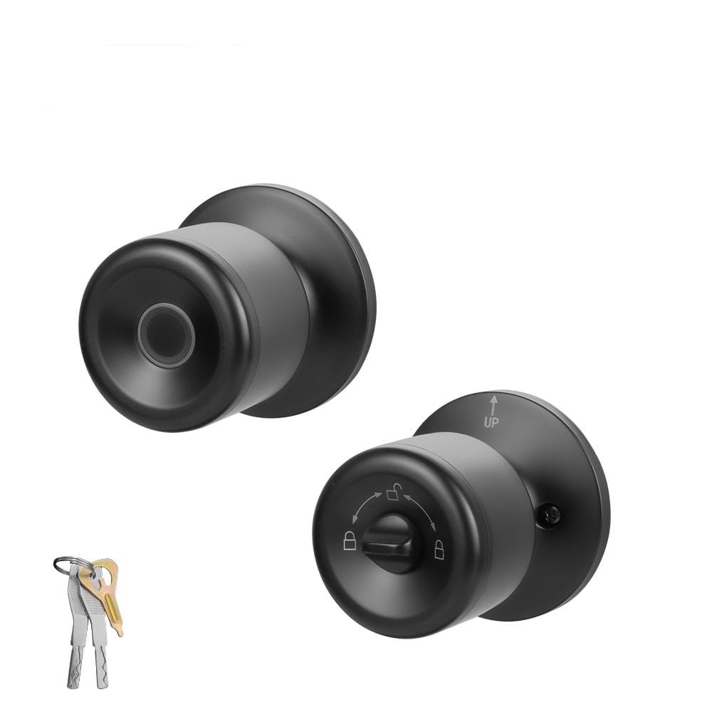 Fingerprint Door Lock, Smart Fingerprint Door Knob with Lock, Biometric Door knob with App Control & Key, Keyless Thumbprint Entry Door Lock for Bedroom, Front Door, Home, Apartment Office