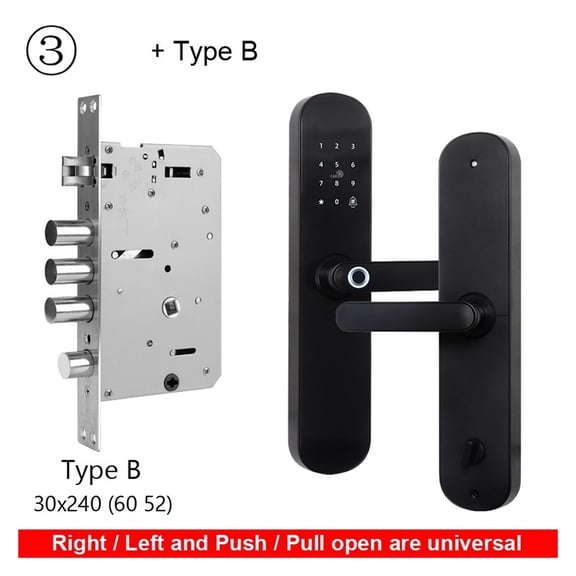 Fingerprint Door Lock Smart Phone APP TT Lock Bluetooth / Wifi Password Code IC Card Unlock Keyless Security ,Easy to Installation and Use