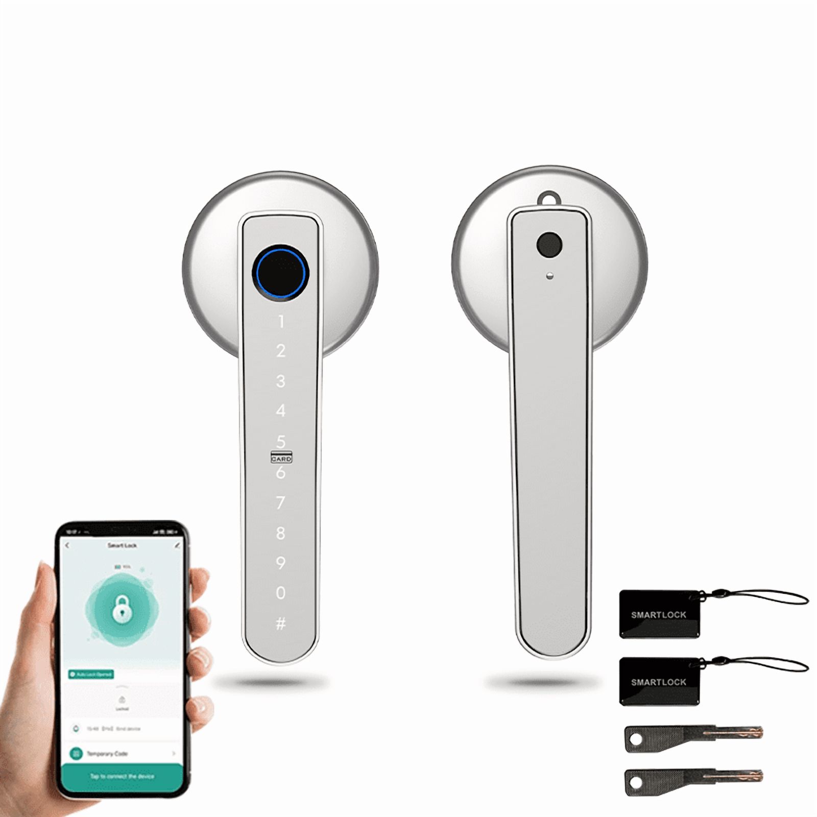 Keyless Entry Fingerprint Door Knob, Smart Biometric Door Lock with ...