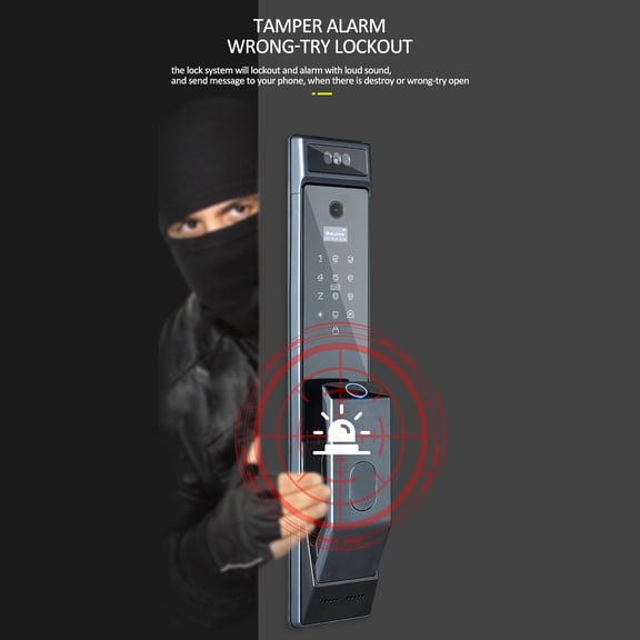 Fingerprint Door Lock with Camera WAFU Fingerprint Door Lock with Camera Electronic Smart Door Lock APP Unlock Remote Unlocking for Homes Apartments