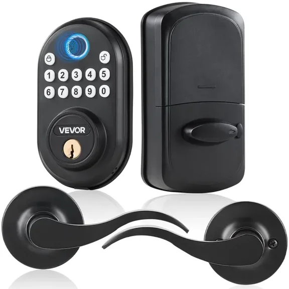 Fingerprint Door Lock with Keypad and Key Access,One-Time Anti-Peeking Password,Constant Unlock Mode,Durable Aluminum Alloy Deadbolt for Entry Doors