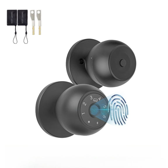 Fingerprint Door Locks, Smart Door Handles with Fingerprint and Keypad Input, App-controlled Biometric Door Locks, Keyless Entry, Automatic Door Handles for Bedrooms, Offices, Hotels, and Apartments.