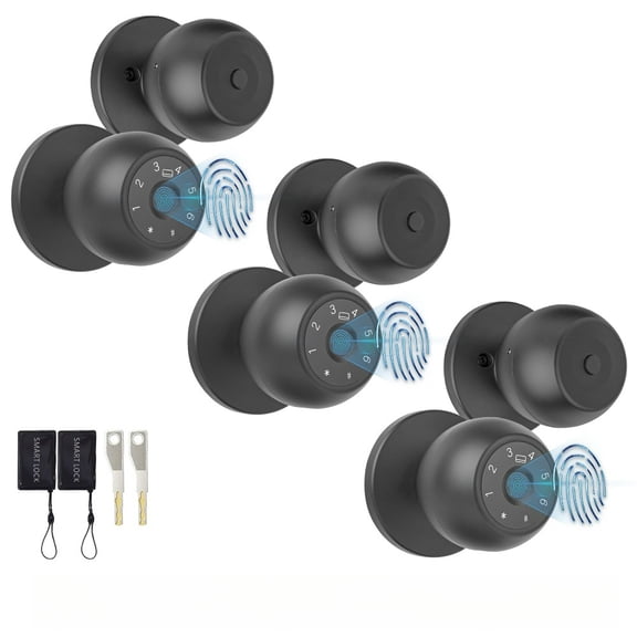 Fingerprint Door Locks, Smart Door Handles with Fingerprint and Keypad Input, App-controlled Biometric Door Locks, Keyless Entry, Automatic Door Handles for Bedrooms, Offices, Hotels, and Apartments.