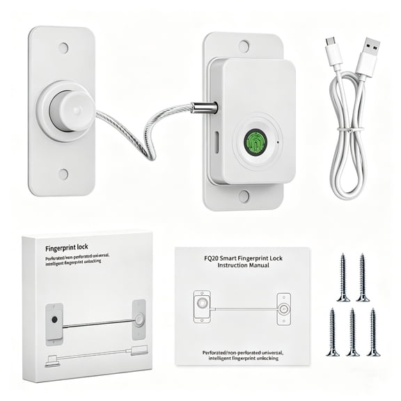Fingerprint Door & Window Lock, Keyless Entry with 20 Fingerprints, Child & Pet Proof, Custom Ventilation Limit, No Drill/Screw Installation for Home Safety