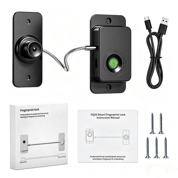 Fingerprint Door & Window Lock, Keyless Entry with 20 Fingerprints, Child & Pet Proof, Custom Ventilation Limit, No Drill/Screw Installation for Home Safety
