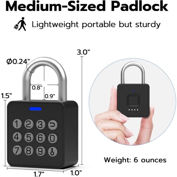 Fingerprint Gym Locker Lock with Code Keypad