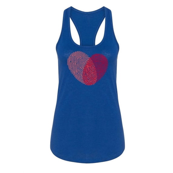 Fingerprint Heart Racerback Tank Women -Image by Shutterstock, Female XX-Large