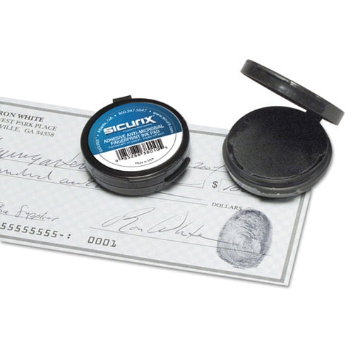 Fingerprint Ink Pad, 1 1/2" Diameter, Black | Bundle of 2 Each