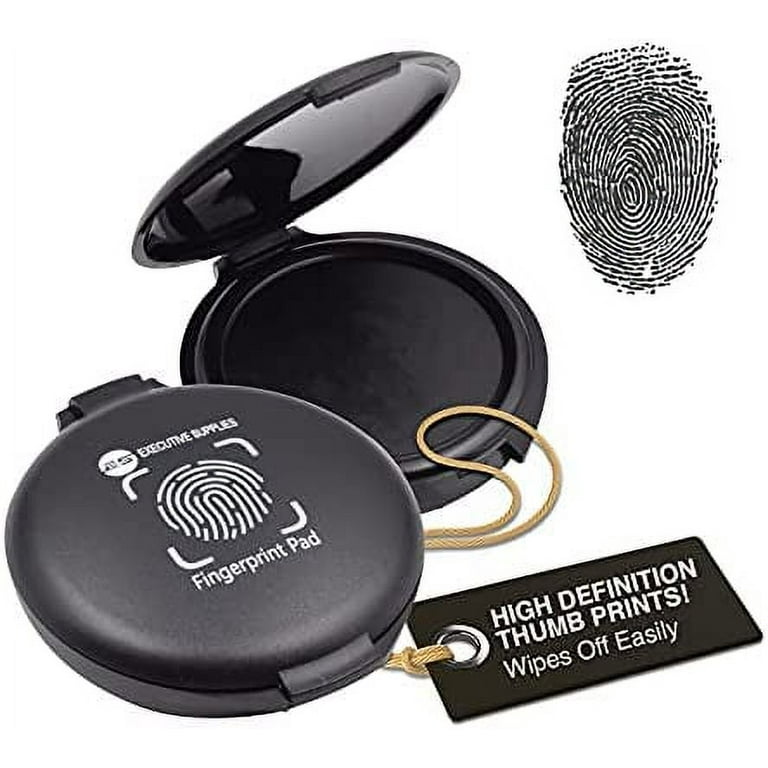ERKOON 6 Pack Fingerprint Ink Pads, Thumbprint Ink Pad for Notary Supplies  Identification Security ID Fingerprint Cards Fingerprint Black