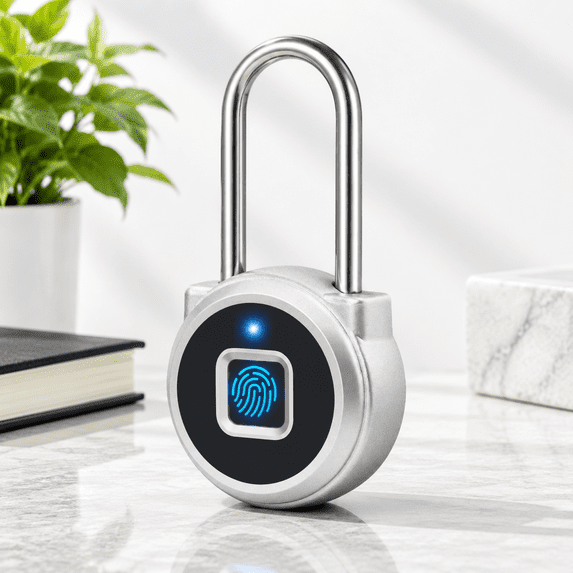 Spind Locker Fingerprint Lock - 2.1 Inch Long Shackle Locker Smart Biometric Padlock ...
