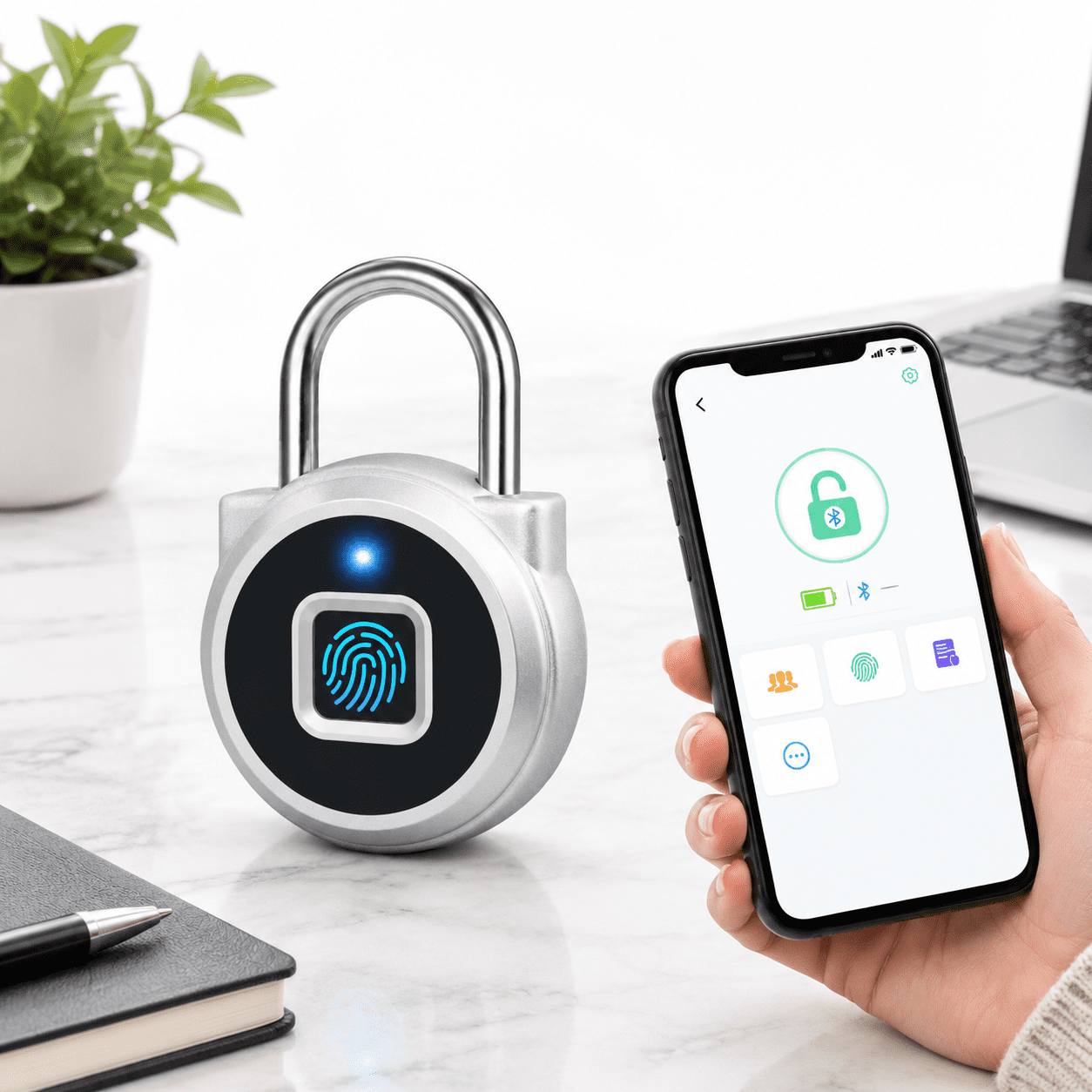 Ab Locker Fingerprint Lock Gym Small Padlock With Keyless Weatherproof Smart For ...