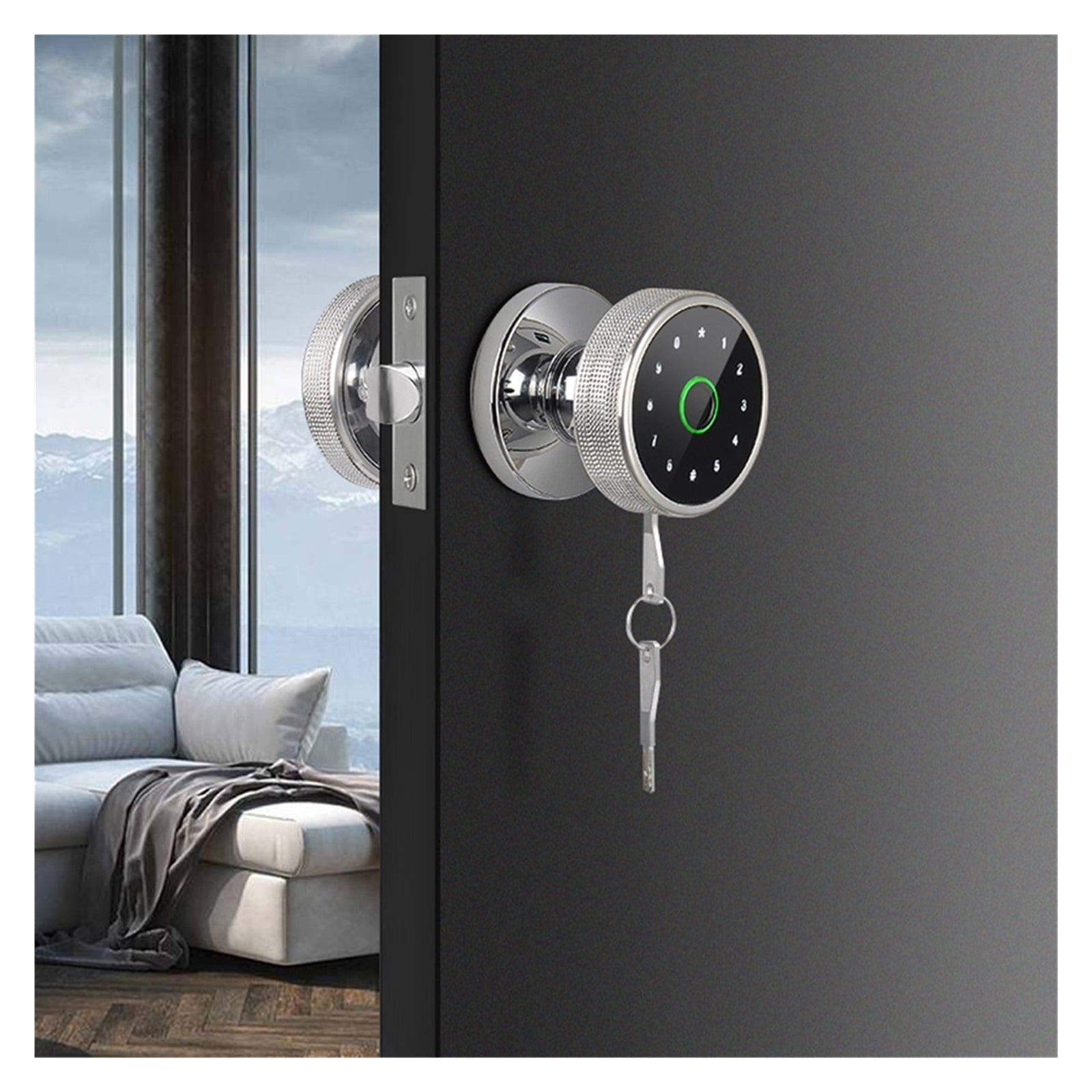 Fingerprint Lock Smart Tuya Knob Door Lock Support Key Password APP