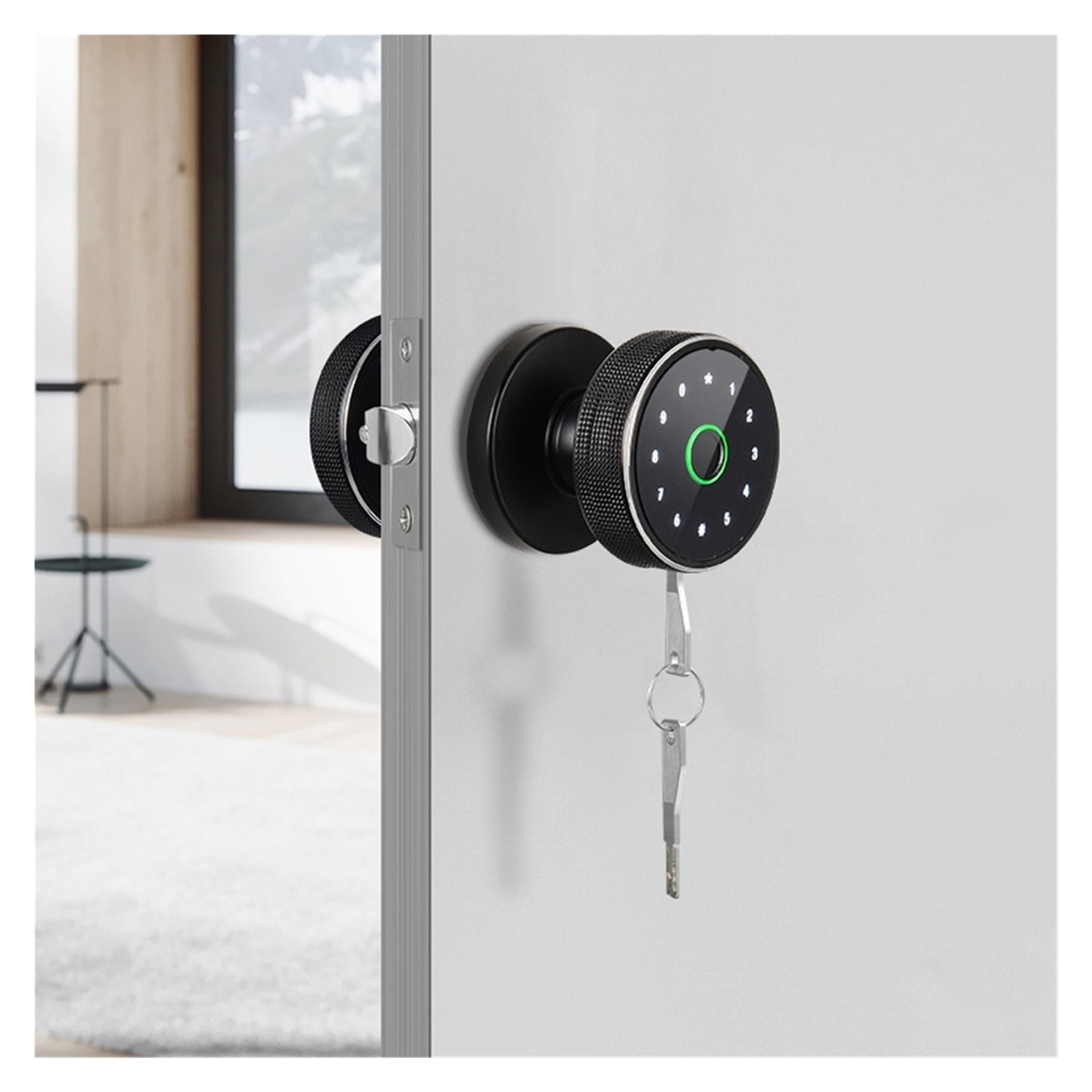 Fingerprint Lock Smart Tuya Knob Door Lock Support Key Password APP