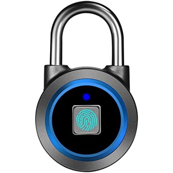 Fingerprint Padlock, Bluetooth Lock, Mobile APP, Smart Padlock with Keyless Biometric, Water Resistant, Suitable for Gym, Sports, Bike, School, Fence and Storage(Blue)