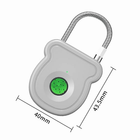 Fingerprint Padlock for Gym Locker, Biometric Keyless Lock 20 User w/USB Key for Luggage Backpack Case Toolbox Suitcase Bag, Smart Combination Cable Latch for Travel Renter School Office