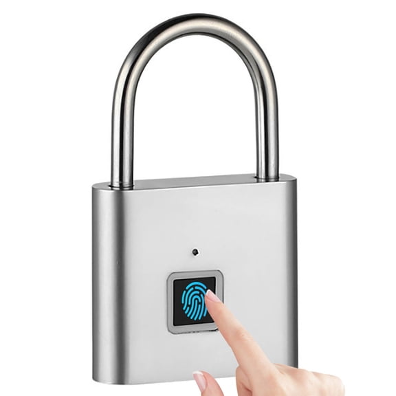 Fingerprint Padlock, Locker Lock with Keyless, Portable Biometric Padlock Combination Locks for Gym Gate Storage, Smart Lock for Locker USB Rechargeable (20 Fingerprint Silver)