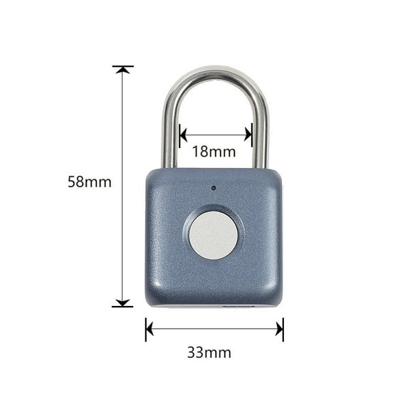 Fingerprint Padlock, No Password Security Locker Lock, IPX2 Water Proof Anti Theft Biometric Padlock, for Suitcases, Lockers, Doors, Drawers, Rechargeable Battery
