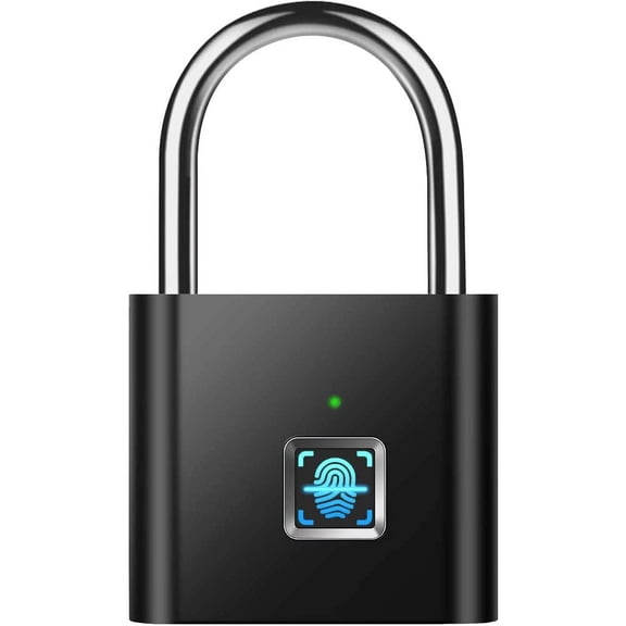 Fingerprint Padlock Smart Fingerprint Lock, USB Charging Padlock Lock Zinc Alloy Keyless Padlock for Gym Door Luggage Suitcase
