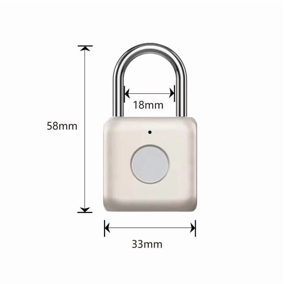 Fingerprint Padlock, Smart Keyless Lock with 20 Fingerprint Capacity, USB Rechargeable, IPX2 for Gym Lockers, Luggage, Bike, Door, Zinc Alloy Construction