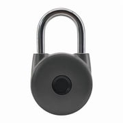 Fingerprint Padlock, Smart Lock with Key Backup, Waterproof for Gym, Luggage, Bookcase, Suitcase, Backpack, Bike, School Locker Gray