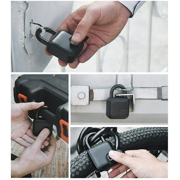 Fingerprint Padlock, Smart Waterproof Lock APP Keyless Biometric Electronic Lock with USB Charging, Security Compatible 4.2 for Door,Locker