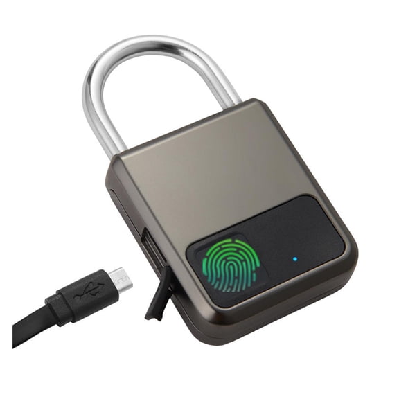 Fingerprint Padlock Waterproof Smart Keyless Security Locker Fingerprint Lock Anti-Theft USB Charge For Bike Gym Locker Luggage ,Digital Lock