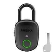 Fingerprint Padlock with Key Backup, 2keys, Prezlock, 51mm Alloy Metal Body with 1-1/8 inch Boron Shackle, Suitable for Outdoor and Heavy Duty.