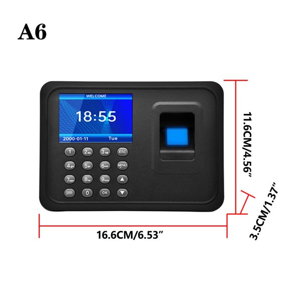 Fingerprint Password Attendance Machine with 4 Inch LCD Screen for Employee Clock In and Break Tracking