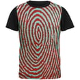 thumbnail image 1 of Fingerprint Pattern Adult Black Back T-Shirt - Large, 1 of 1