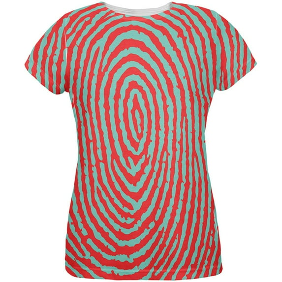 Fingerprint Pattern All Over Womens T-Shirt - 2X-Large