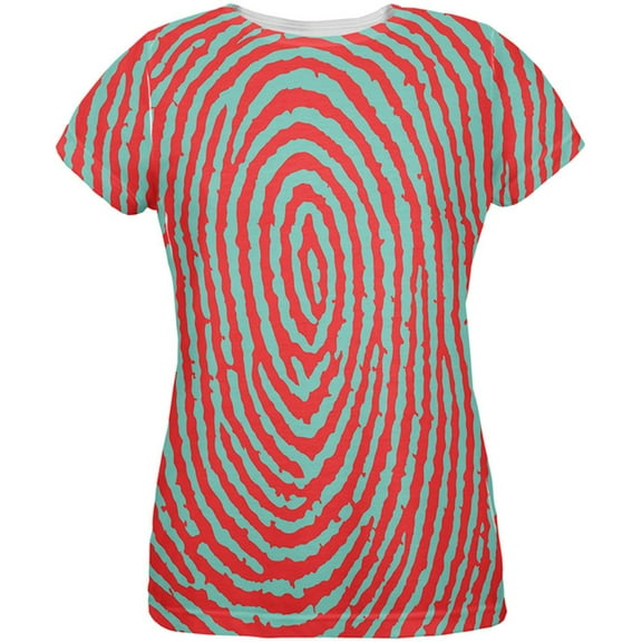 Fingerprint Pattern All Over Womens T-Shirt - Medium
