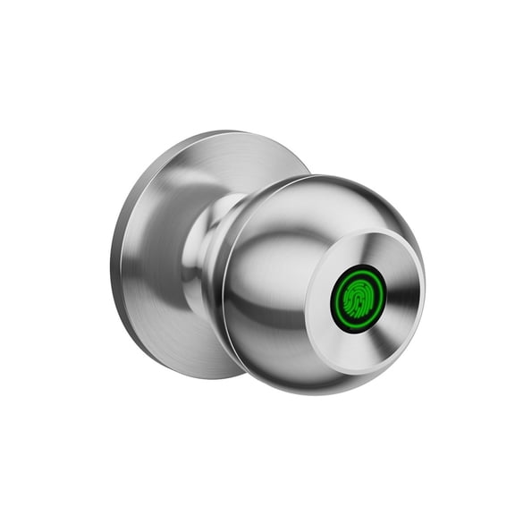 Fingerprint Safe Electronic Lock Door Handle Stainless Steel Round Knob Rotation Doorknob with Key