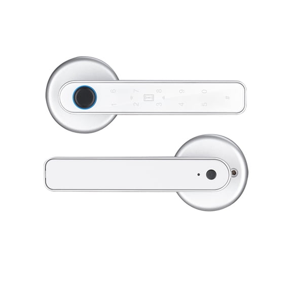 Fingerprint Security Handle Lock Biometric Password Key Unlock Type-C Emergency Charge for Doors ,Easy to Install