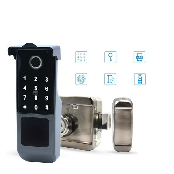 Fingerprint Smart Door Electronic Lock Outdoor IP65 Waterproof Gate Bluetooth Password IC Card ,Keyless Entry Deadbolt