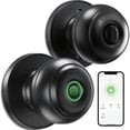 thumbnail image 1 of Fingerprint Smart Door Lock Handle with App Control, Biometric Keyless Entry Door Knob with Backup Keys, Security Door Handle for Bedroom Office Apartment, 1 of 7
