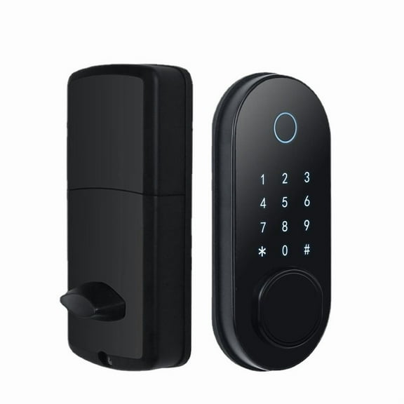 Fingerprint Smart Lock for Front Door, Keyless Entry Deadbolt, Fingerprint Lock with Keypad, Keys, Cards, App Control, Auto Lock, Easy Installation, Black