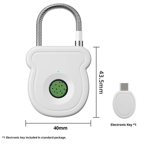 Fingerprint Smart Padlock Lock, Biometric Metal Keyless Thumbprint Lock, Waterproof, USB Rechargeable, for Gym Locker, School Locker, Luggage, Backpack, Suitcase