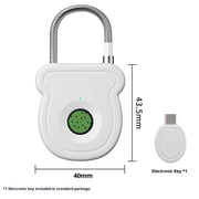Fingerprint Smart Padlock Lock, Biometric Metal Keyless Thumbprint Lock, Waterproof, USB Rechargeable, for Gym Locker, School Locker, Luggage, Backpack, Suitcase