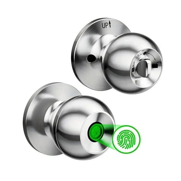 Fingerprint Soor Lock, 1 Count Smart Door Knob with APP/Keypad, Keyless Entry, Biometric Lock