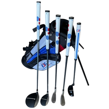 Fingerprints Junior Golf Club Set - Driver, Hybrid, 7i, PW, Putter with Stand Bag - Right Handed Golf Club Set for Golfers 38"-45" Tall