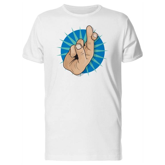 Fingers Crossed Comic Style Tee Men's -Image by Shutterstock