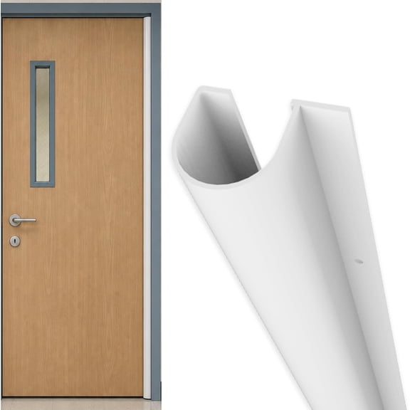 Fingersafe MK1-B Commercial Door Finger Guard, Pull Side Door Hinge Finger Pinch Protector, UL Classified Safety Guard, Made in USA, White, 84 in.
