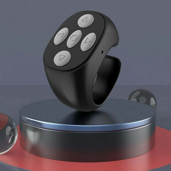 Fingertip Bluetooth Remote Control Wireless Ring Shaped Selfie Timer Page Turner for Smartphones Videos Reading Compatible with iOS Android